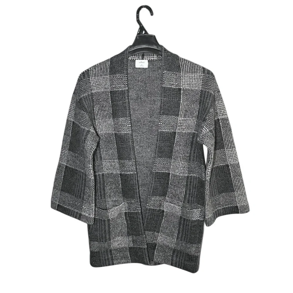 Aritzia Wilfred Brullon Plaid Wool Cardigan Sweater Oversized Cozy Size XXS